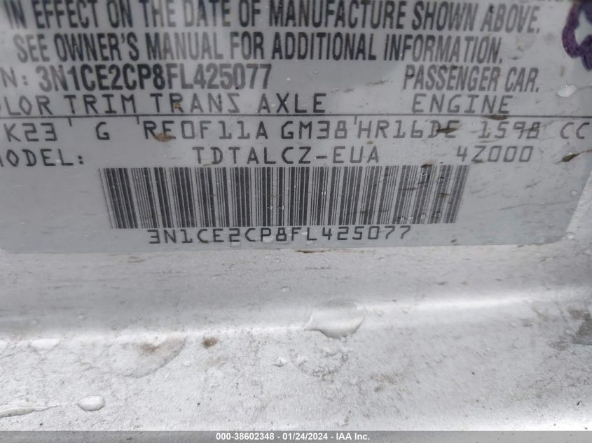 2015 NISSAN VERSA NOTE S PLUS - 3N1CE2CP8FL425077