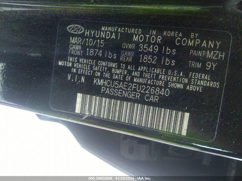 2015 HYUNDAI ACCENT SPORT - KMHCU5AE2FU226840