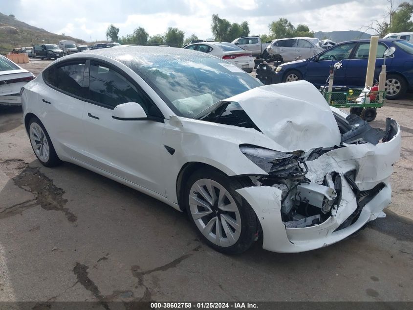 2022 TESLA MODEL 3 - 5YJ3E1EBXNF182586