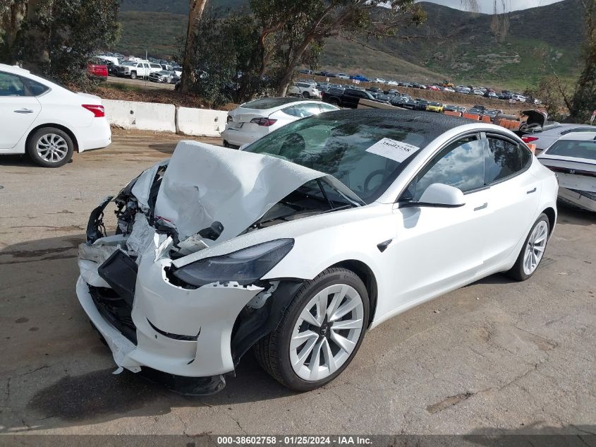 2022 TESLA MODEL 3 - 5YJ3E1EBXNF182586