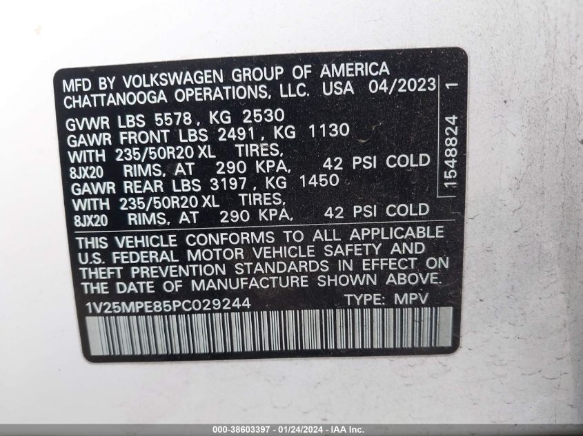 2023 VOLKSWAGEN ID.4 S 1V25MPE85PC029244