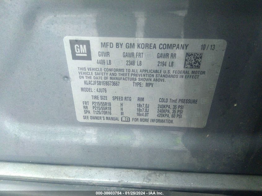 2014 BUICK ENCORE CONVENIENCE - KL4CJFSB1EB573667