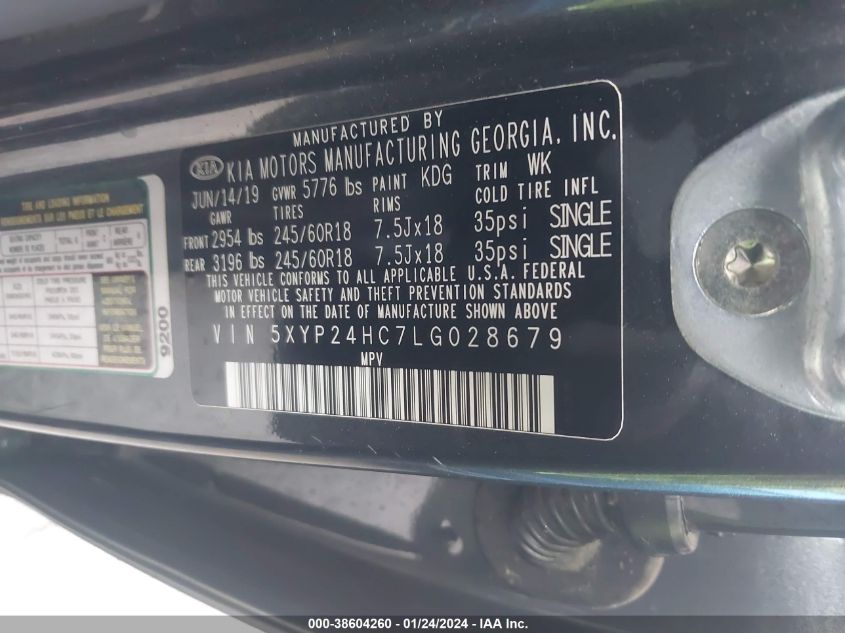 2020 KIA TELLURIDE LX - 5XYP24HC7LG028679