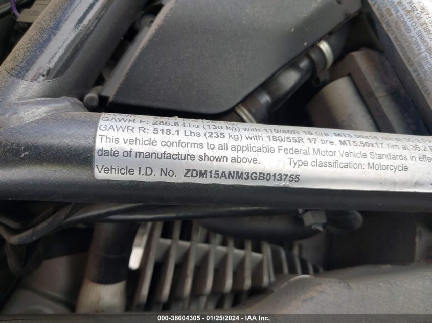 2016 DUCATI SCRAMBLER 800 ZDM15ANM3GB013755