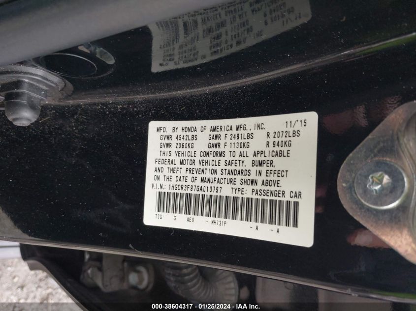 2016 HONDA ACCORD TOURING - 1HGCR3F97GA010797
