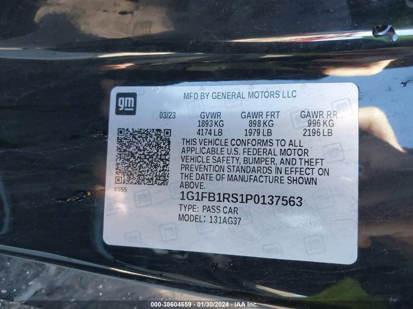 2023 CHEVROLET CAMARO LS/LT - 1G1FB1RS1P0137563