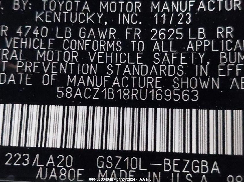 2024 LEXUS ES 350 - 58ACZ1B18RU169563