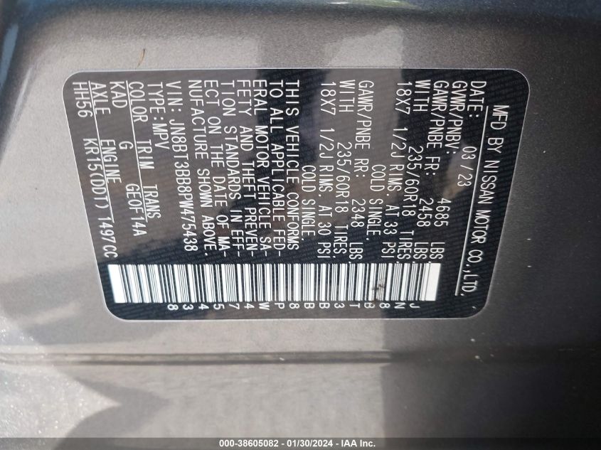 2023 NISSAN ROGUE SV - JN8BT3BB8PW475438