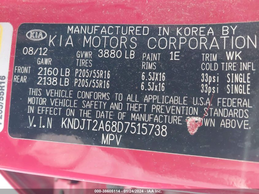 2013 KIA SOUL + - KNDJT2A68D7515738