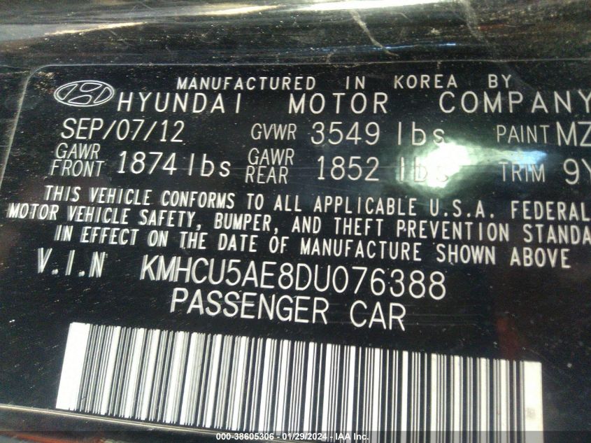 2013 HYUNDAI ACCENT SE - KMHCU5AE8DU076388