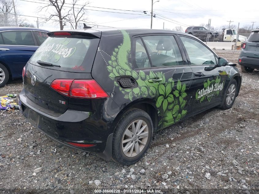 2016 VOLKSWAGEN GOLF TSI S 4-DOOR - 3VW217AU8GM056255