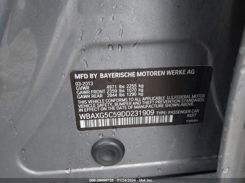2013 BMW 528I - WBAXG5C59DD231909