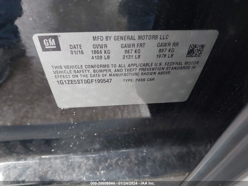 2016 CHEVROLET MALIBU LT - 1G1ZE5ST0GF199547