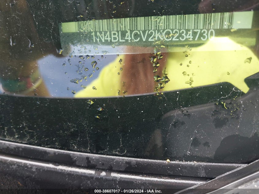 VIN 1N4BL4CV2KC234730 2019 NISSAN ALTIMA SR