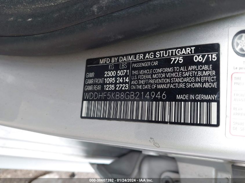 2016 MERCEDES-BENZ E 350 - WDDHF5KB8GB214946