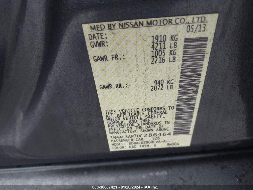 2013 NISSAN ALTIMA 2.5 SV - 1N4AL3AP7DC286464