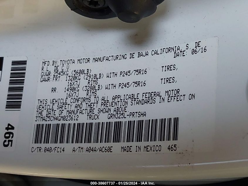 2016 TOYOTA TACOMA SR5 V6 - 3TMAZ5CN4GM023612