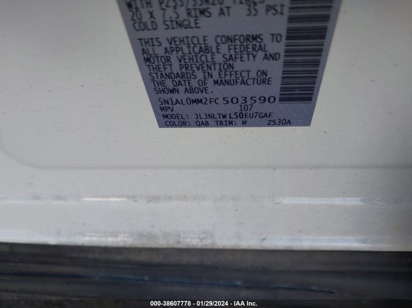 2015 INFINITI QX60 - 5N1AL0MM2FC503590