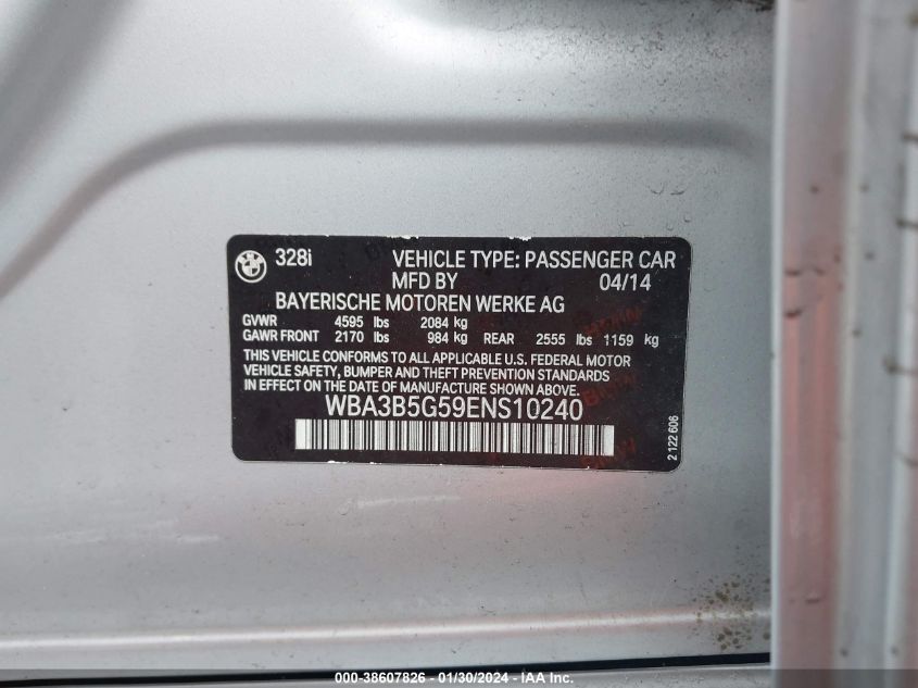 2014 BMW 328I XI SULEV - WBA3B5G59ENS10240