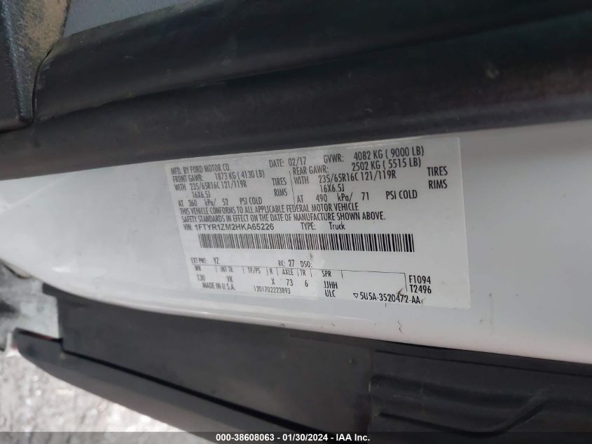 2017 FORD TRANSIT-250 - 1FTYR1ZM2HKA65226