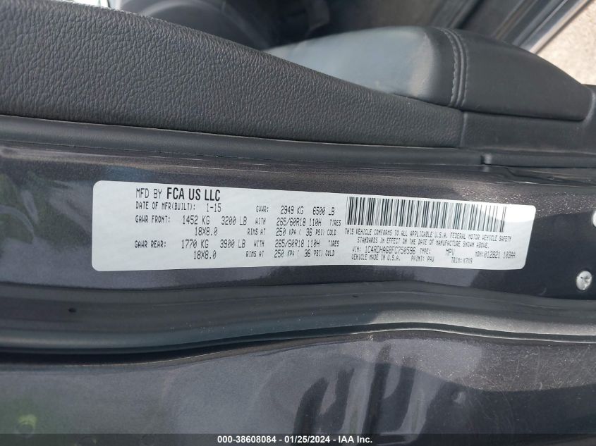 2015 DODGE DURANGO SXT - 1C4RDHAG8FC750596