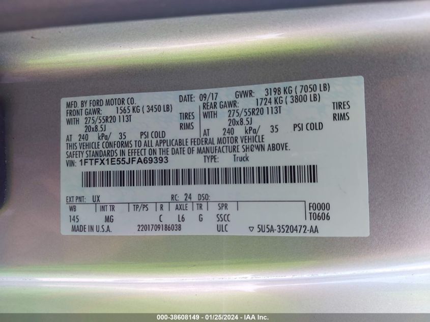 2018 FORD F-150 XLT - 1FTFX1E55JFA69393