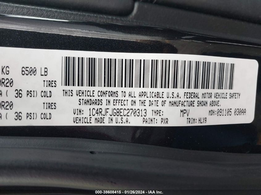2014 JEEP GRAND CHEROKEE SUMMIT - 1C4RJFJG8EC270313