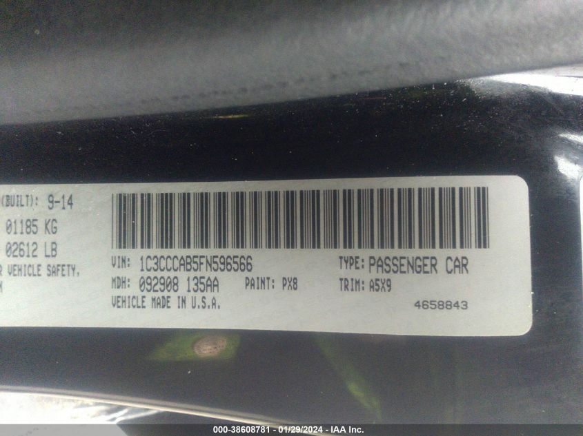 2015 CHRYSLER 200 LIMITED - 1C3CCCAB5FN596566