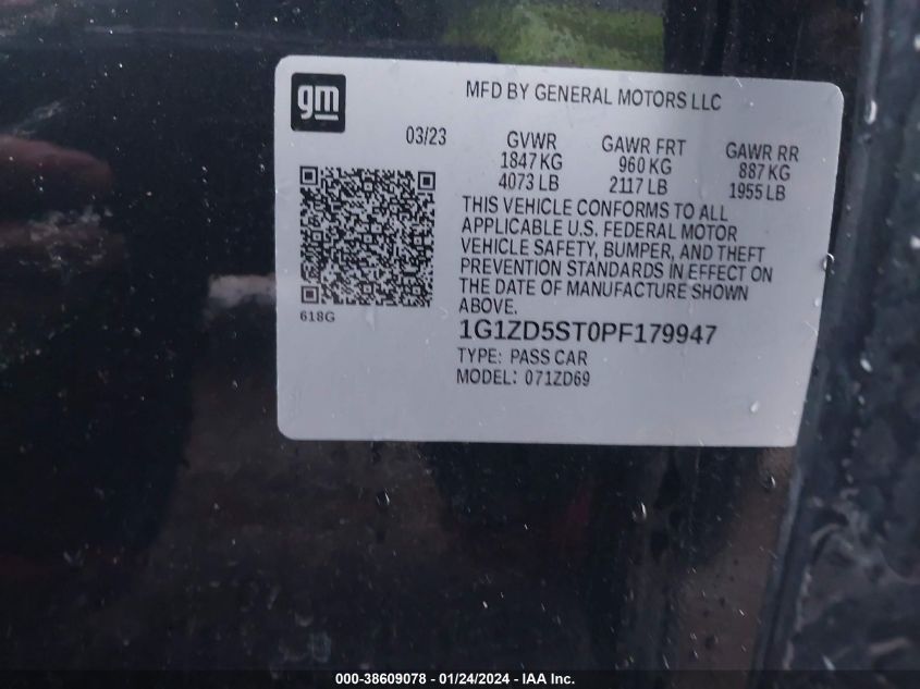 2023 CHEVROLET MALIBU FWD 1LT - 1G1ZD5ST0PF179947