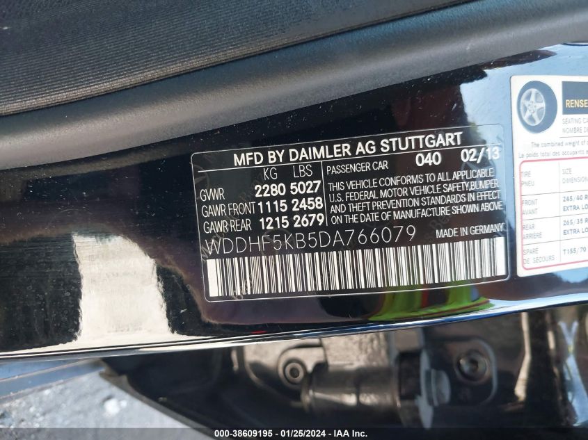 2013 MERCEDES-BENZ E 350 350 - WDDHF5KB5DA766079