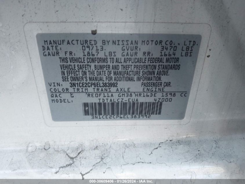 2014 NISSAN VERSA NOTE S PLUS - 3N1CE2CP6EL383992