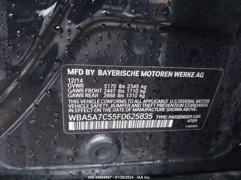 2015 BMW 528I XDRIVE - WBA5A7C55FD625835