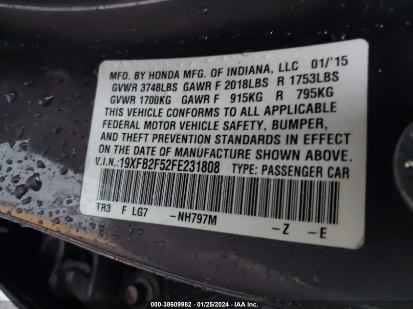 2015 HONDA CIVIC LX - 19XFB2F52FE231808