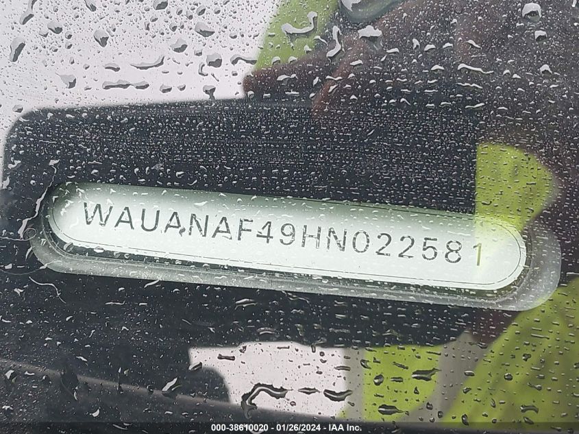 2017 AUDI A4 2.0T PREMIUM - WAUANAF49HN022581