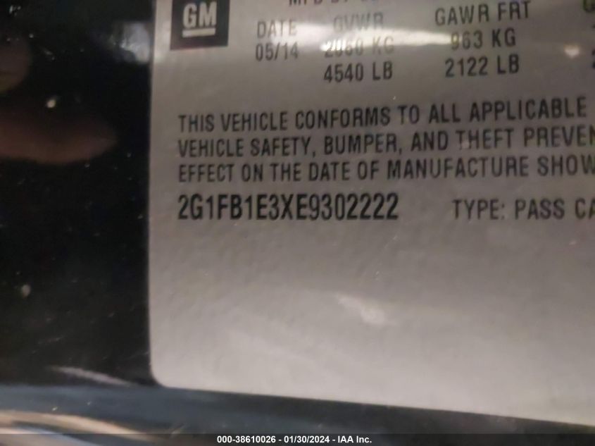 2014 CHEVROLET CAMARO 1LT - 2G1FB1E3XE9302222