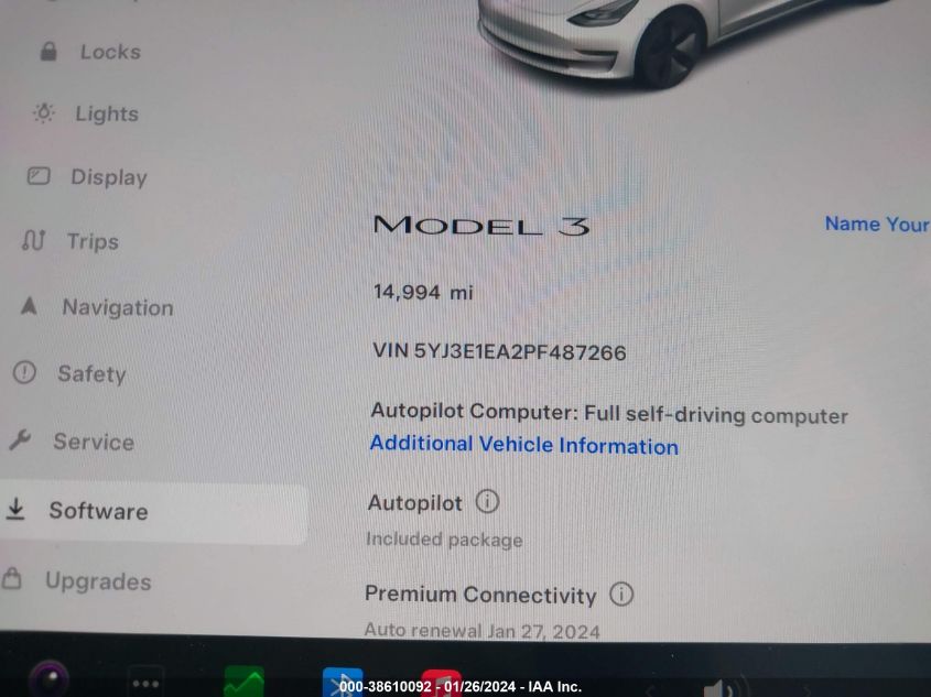 2023 TESLA MODEL 3 - 5YJ3E1EA2PF487266