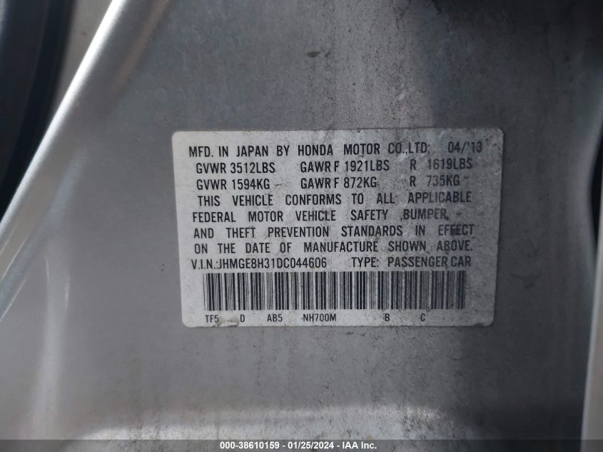 2013 HONDA FIT - JHMGE8H31DC044606
