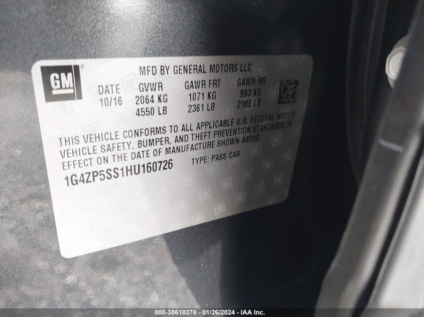 2017 BUICK LACROSSE ESSENCE - 1G4ZP5SS1HU160726