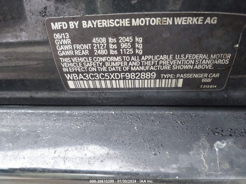 2013 BMW 320I XDRIVE - WBA3C3C5XDF982889