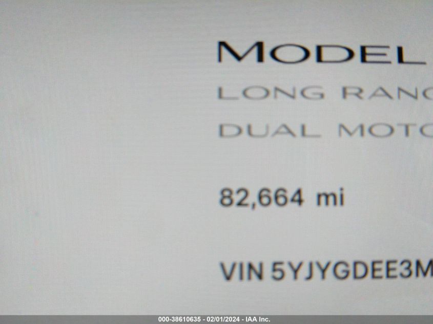 2021 TESLA MODEL Y - 5YJYGDEE3MF282250