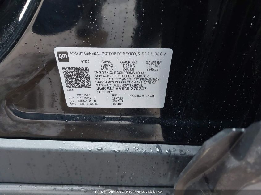 2022 GMC TERRAIN AWD SLE - 3GKALTEV9NL270747