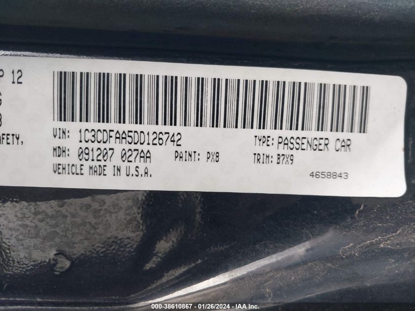 2013 DODGE DART SE/AERO - 1C3CDFAA5DD126742