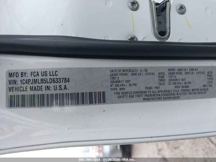 2020 JEEP CHEROKEE LATITUDE PLUS - 1C4PJMLB5LD633784