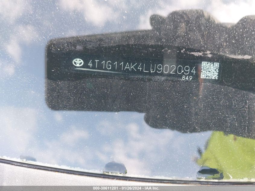 2020 TOYOTA CAMRY SE/SE NIGHT SHADE - 4T1G11AK4LU902094