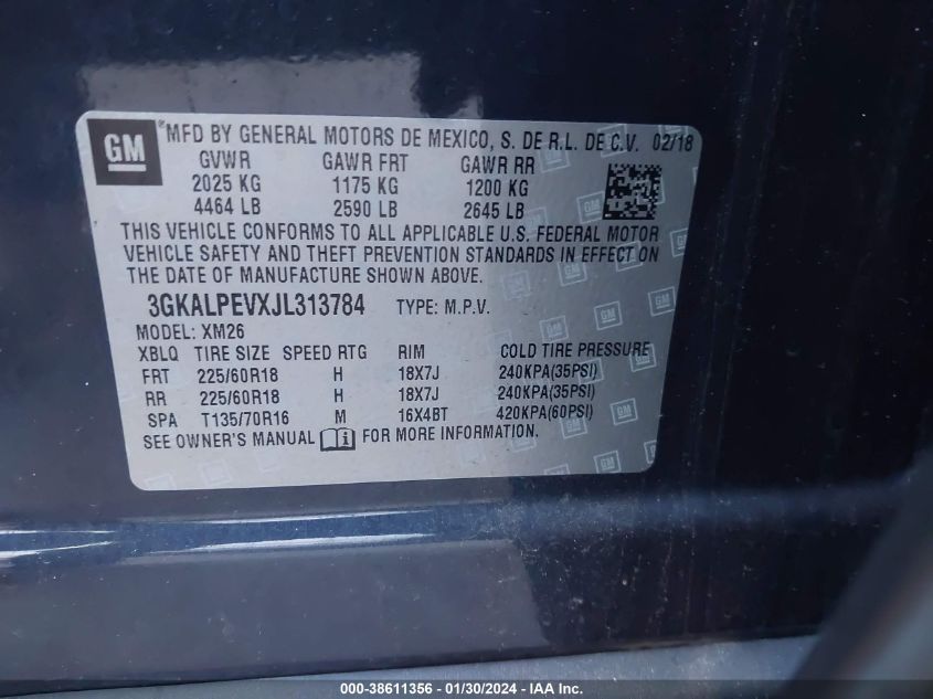 2018 GMC TERRAIN SLT - 3GKALPEVXJL313784