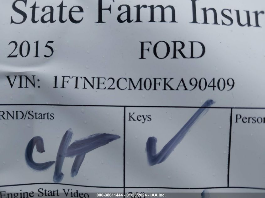 2015 FORD TRANSIT-150 - 1FTNE2CM0FKA90409