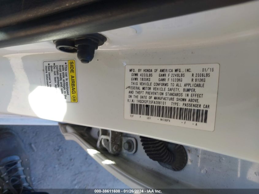2015 HONDA ACCORD LX - 1HGCR2F35FA096101