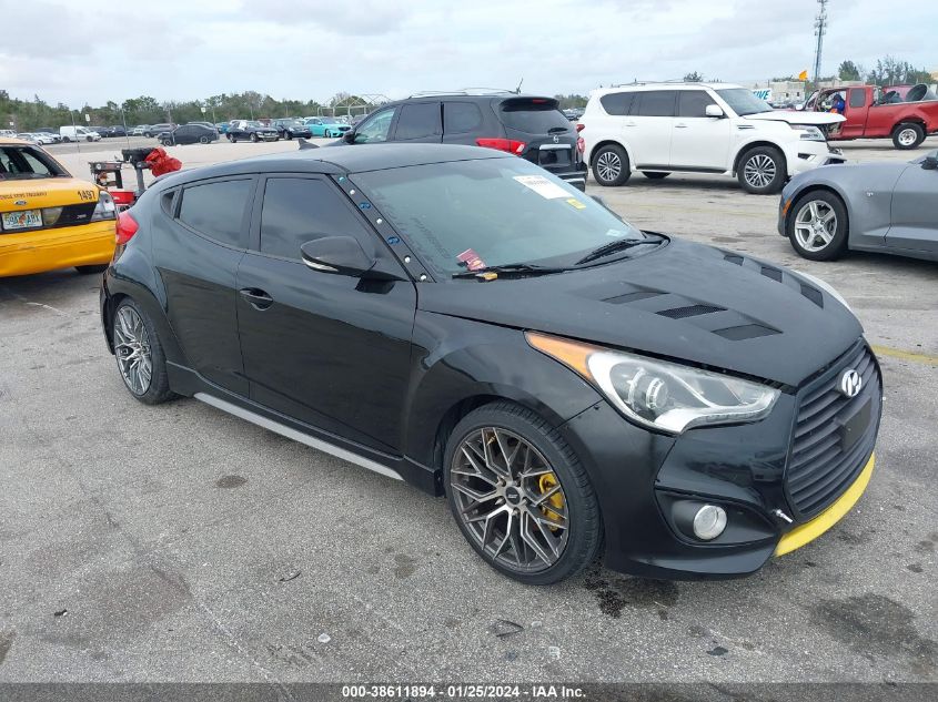 2013 HYUNDAI VELOSTER TURBO W/BLACK - KMHTC6AE9DU101002