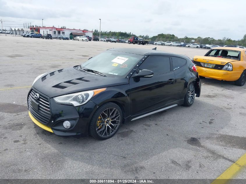 2013 HYUNDAI VELOSTER TURBO W/BLACK - KMHTC6AE9DU101002