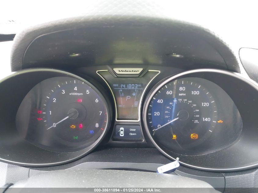 2013 HYUNDAI VELOSTER TURBO W/BLACK - KMHTC6AE9DU101002